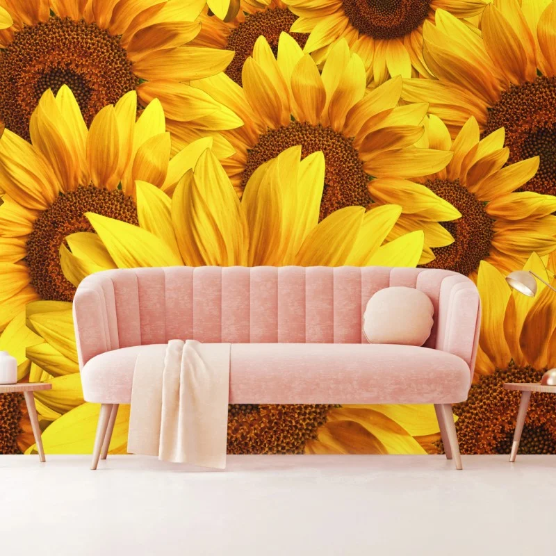 Fotomural explosión de girasoles vibrantes