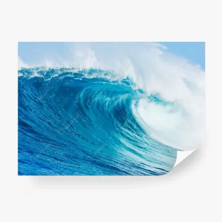 Fotomural ola oceánica azul en movimiento – Pixers®