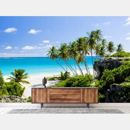Fotomural bahía paradisíaca en Bottom Bay, Barbados – Pixers®