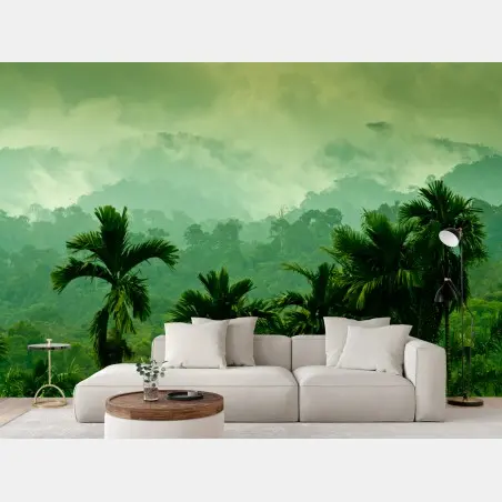 Fotomural bruma sobre la selva tropical – Pixers®