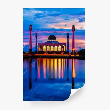 Fotomural mezquita central de Songkhla al atardecer – Pixers®