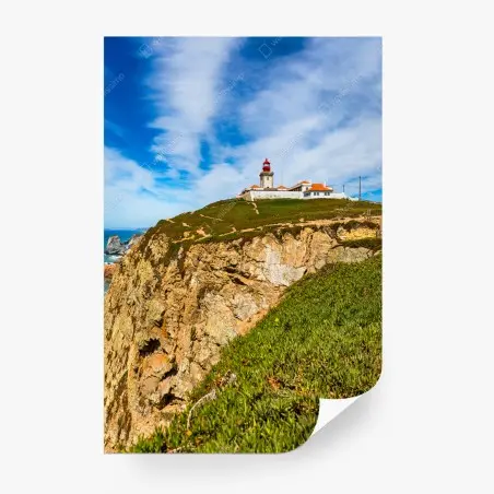Fotomural faro en Cabo da Roca sobre los acantilados – Pixers®