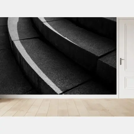 Fotomural escalera abstracta de cemento y luz – Pixers®