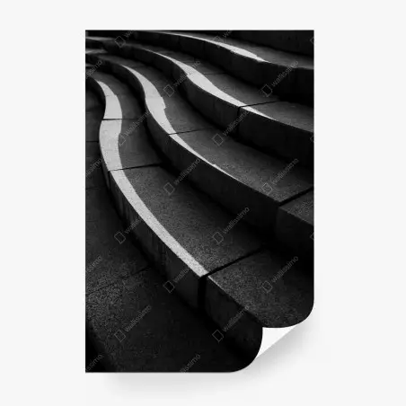 Fotomural escalera abstracta de cemento y luz – Pixers®