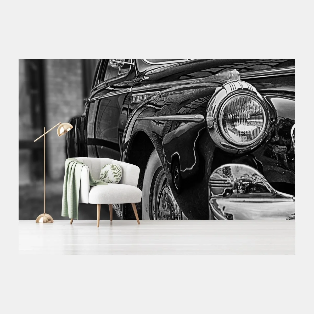 Fotomural coche clásico en blanco y negro en primer plano – Pixers® Fotomural coche clásico en blanco y negro en primer plano – Pixers®