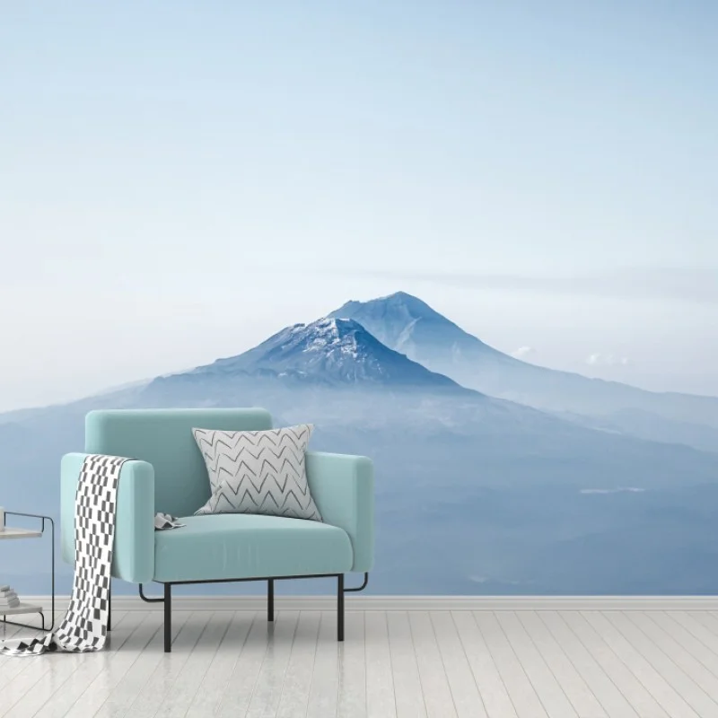 Fotomural cumbre serena paisaje montañoso en tonos azules
