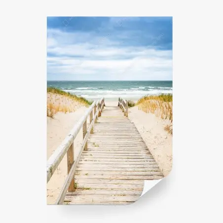 Fotomural pasarela de madera hacia la playa de Sylt – Pixers®