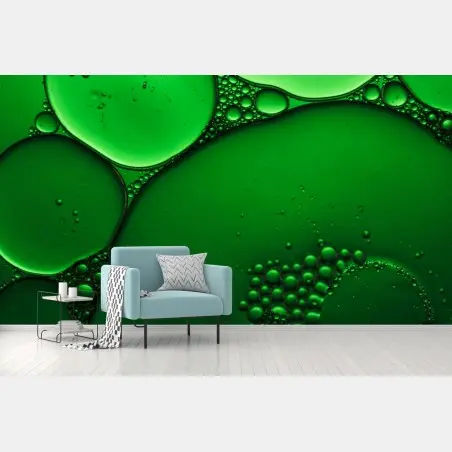 Fotomural composición de burbujas verdes abstractas – Pixers®