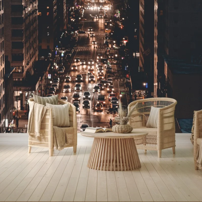Fotomural noche urbana en Manhattan