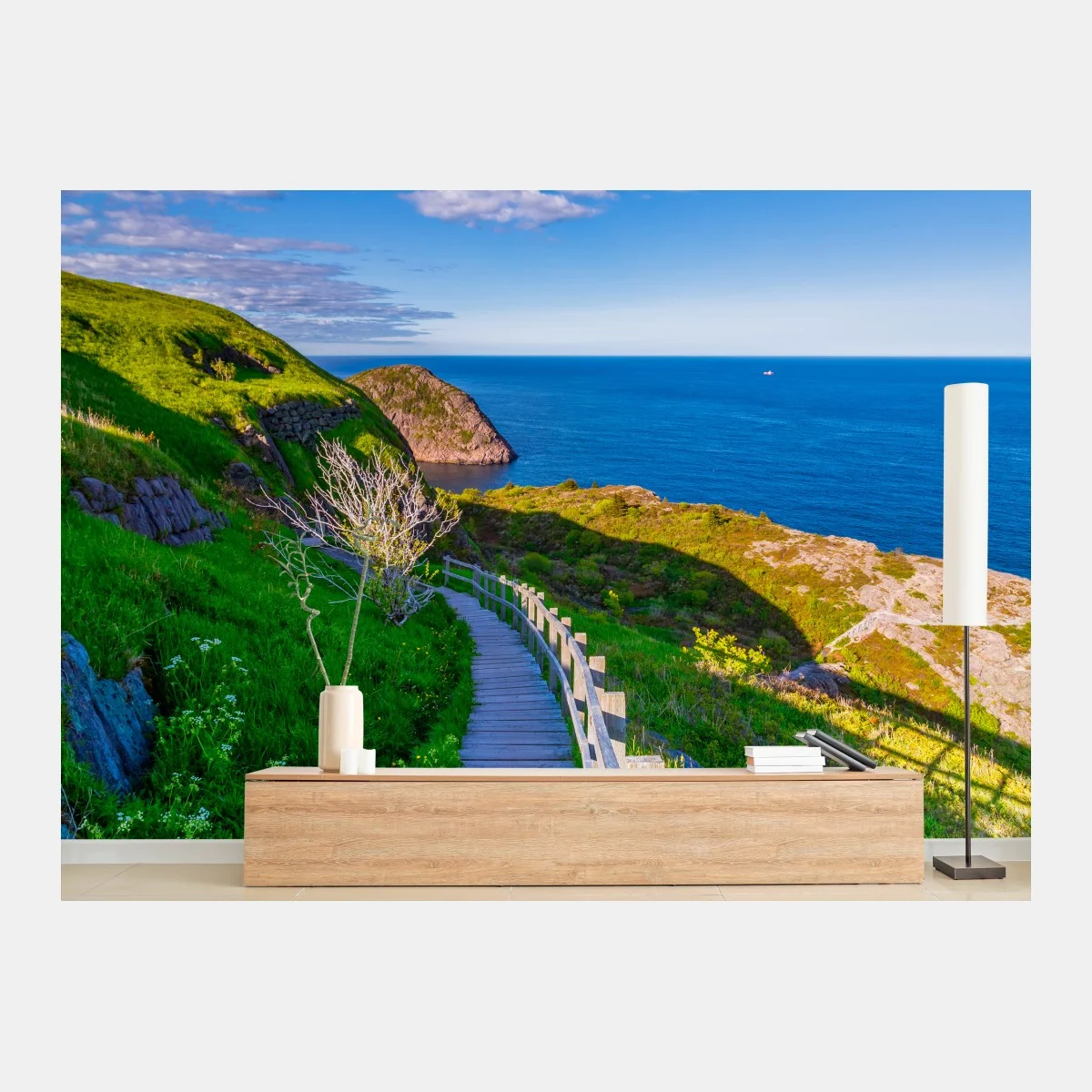 Fotomural sendero costero hacia el mar bajo cielo azul – Pixers® Fotomural sendero costero hacia el mar bajo cielo azul – Pixers®