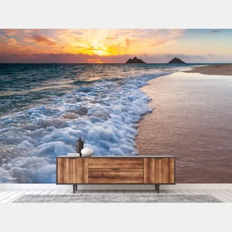 Fotomural amanecer sereno en la costa – Pixers®