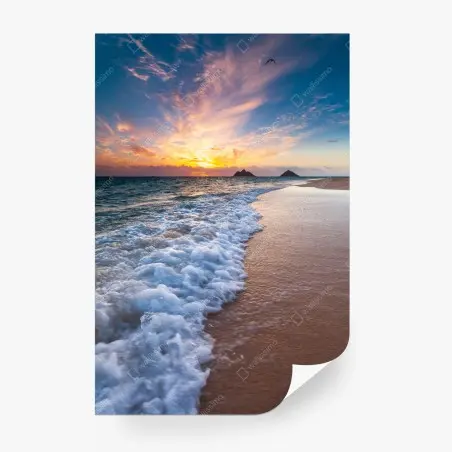 Fotomural amanecer sereno en la costa – Pixers®