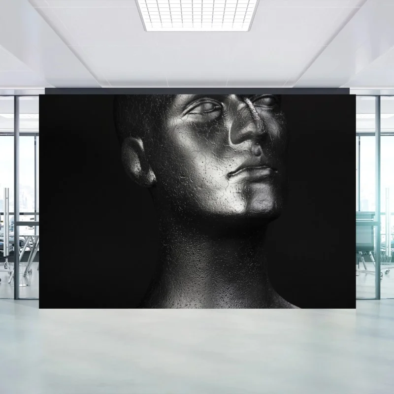 Fotomural busto metálico en alto contraste