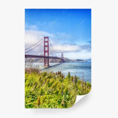 Fotomural panorama del Golden Gate y las colinas de Marin en San Francisco – Pixers®