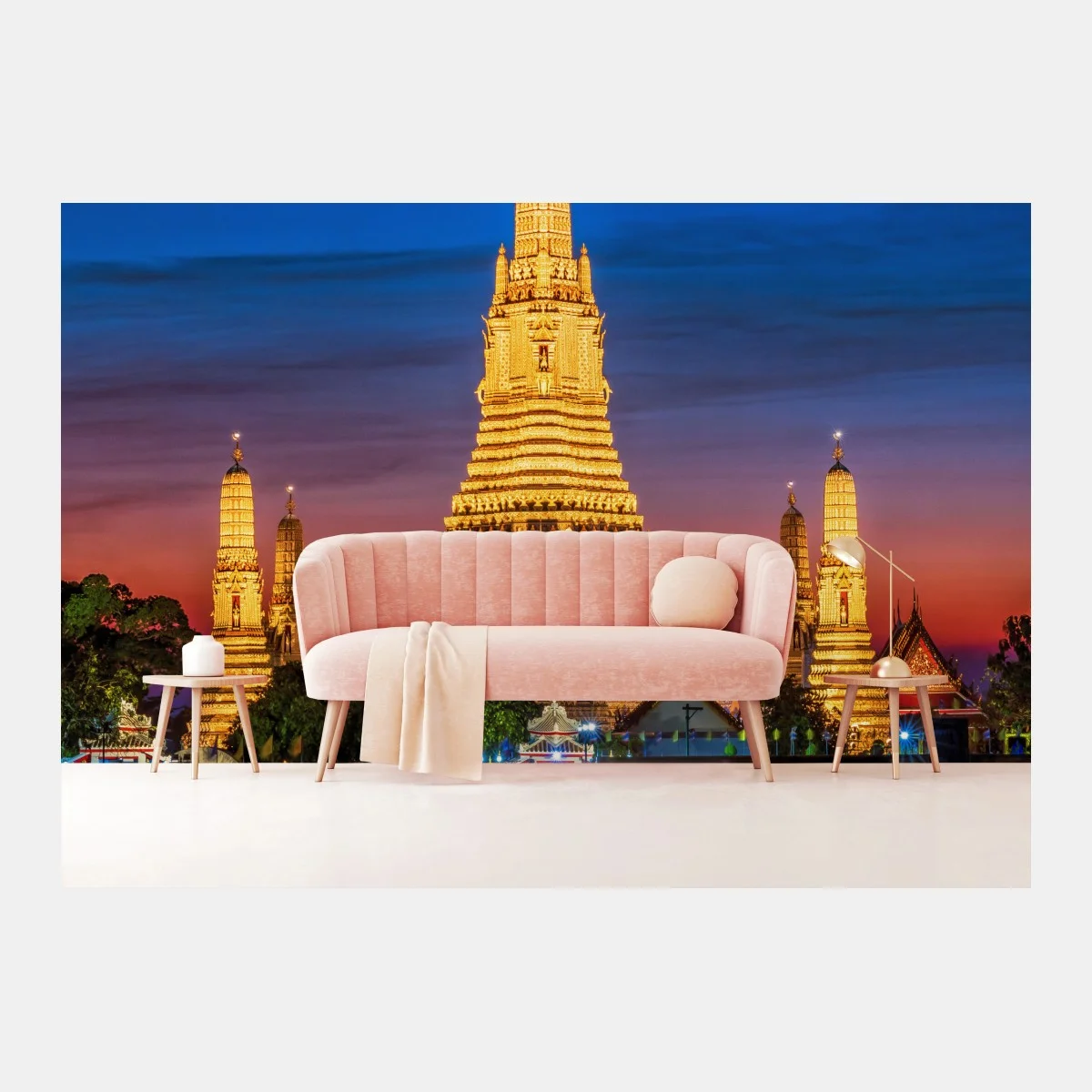 Fotomural templo iluminado de Wat Arun al atardecer – Pixers® Fotomural templo iluminado de Wat Arun al atardecer – Pixers®
