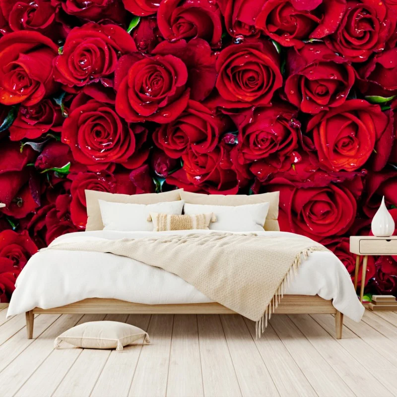 Fotomural mosaico de rosas rojas