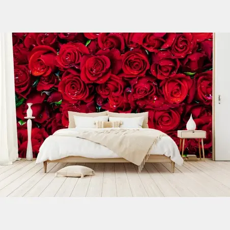 Fotomural mosaico de rosas rojas – Pixers®