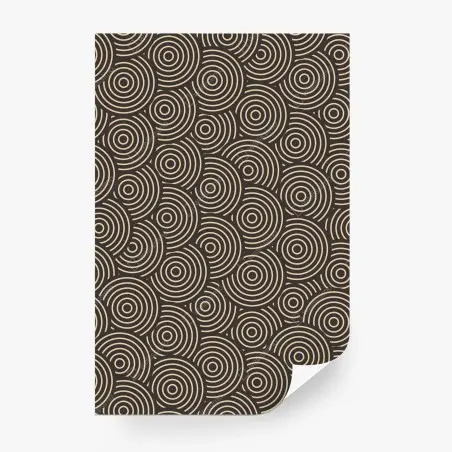 Fotomural patrón de círculos concéntricos en tonos beige y negro – Pixers®