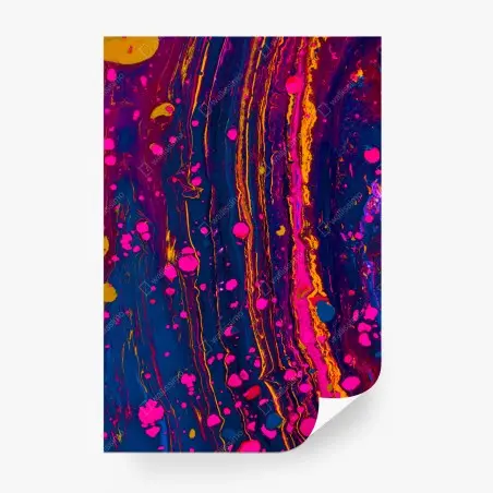 Fotomural marmolado psicodélico en rosa y azul eléctrico – Pixers®