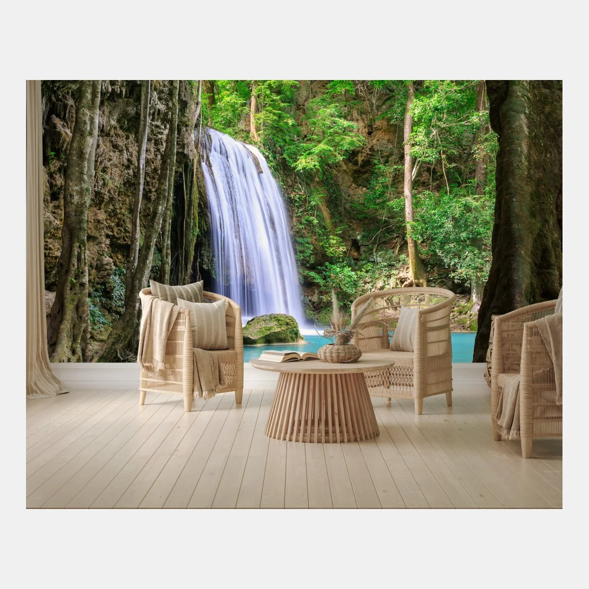 Fotomural oasis de cascada en Erawan, Kanchanaburi – Pixers® Fotomural oasis de cascada en Erawan, Kanchanaburi – Pixers®