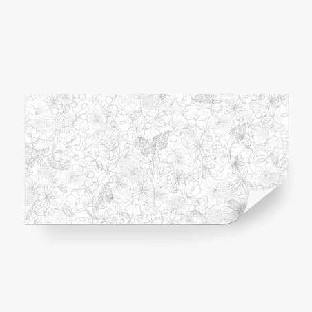 Fotomural diseño floral en líneas delicadas – Pixers®