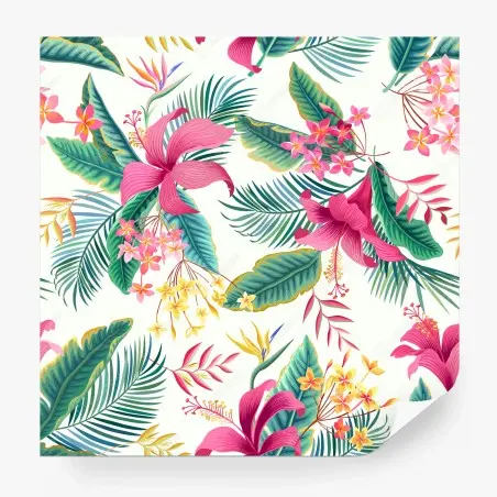 Fotomural jardín tropical en colores vibrantes – Pixers®