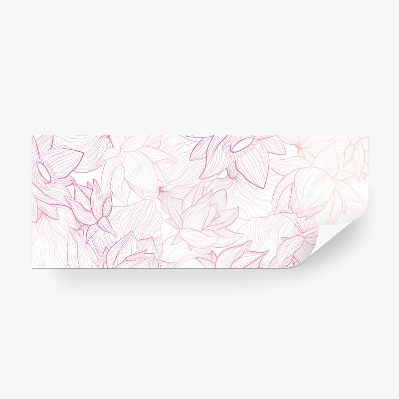 Fotomural patrón floral delicado en tonos rosa