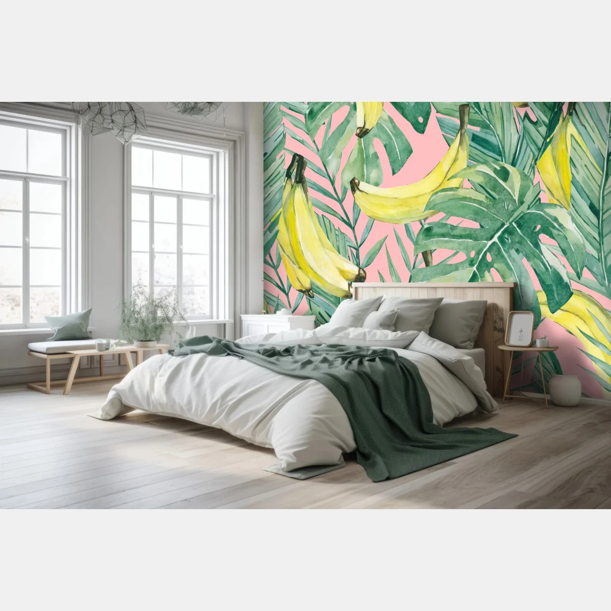 Fotomural hojas tropicales y bananas en acuarela sobre fondo rosa – Pixers® Fotomural hojas tropicales y bananas en acuarela sobre fondo rosa – Pixers®