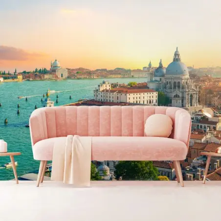 Fotomural panorámica de Venecia con luz cálida | Pixers
