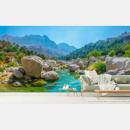 Fotomural oasis montañoso de aguas cristalinas – Pixers®