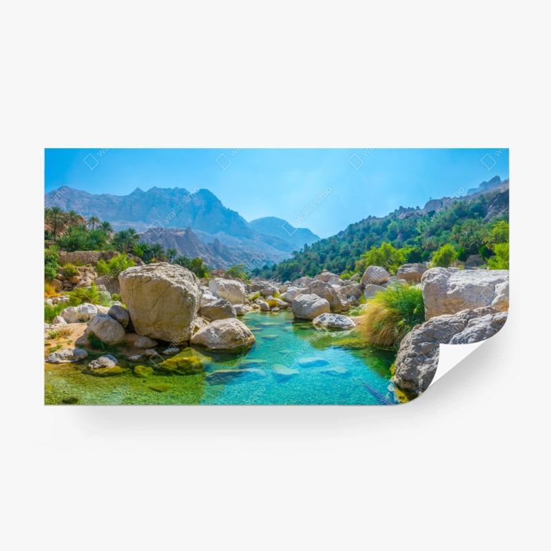 Fotomural oasis montañoso de aguas cristalinas