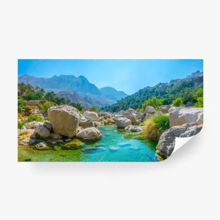Fotomural oasis montañoso de aguas cristalinas – Pixers®