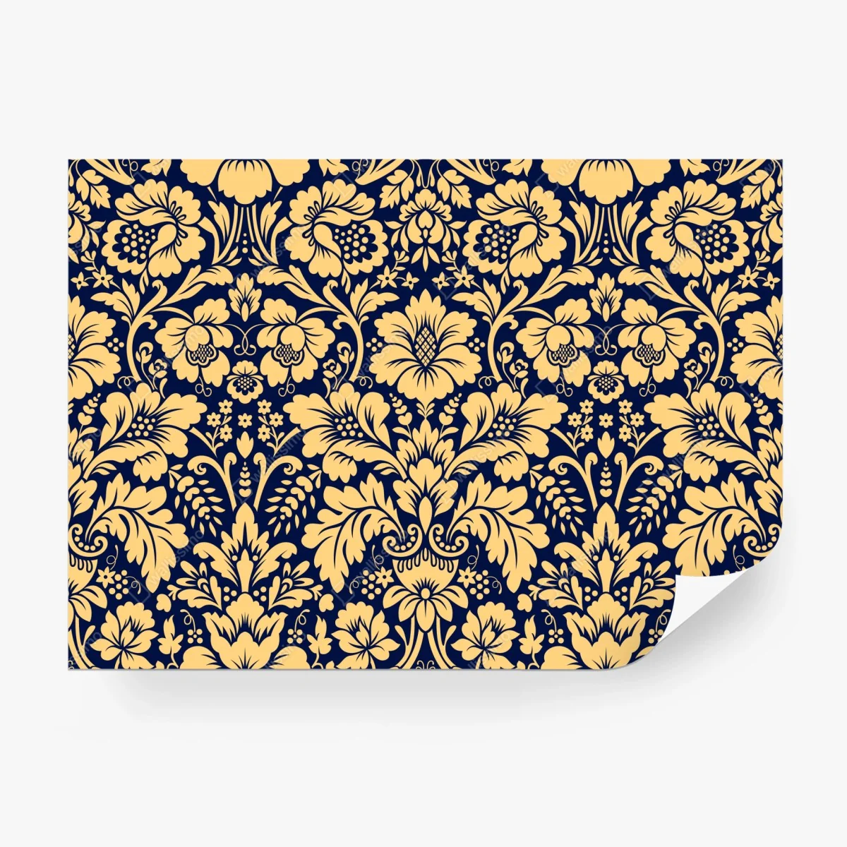 Fotomural damasco floral elegante en azul marino y dorado – Pixers® Fotomural damasco floral elegante en azul marino y dorado – Pixers®