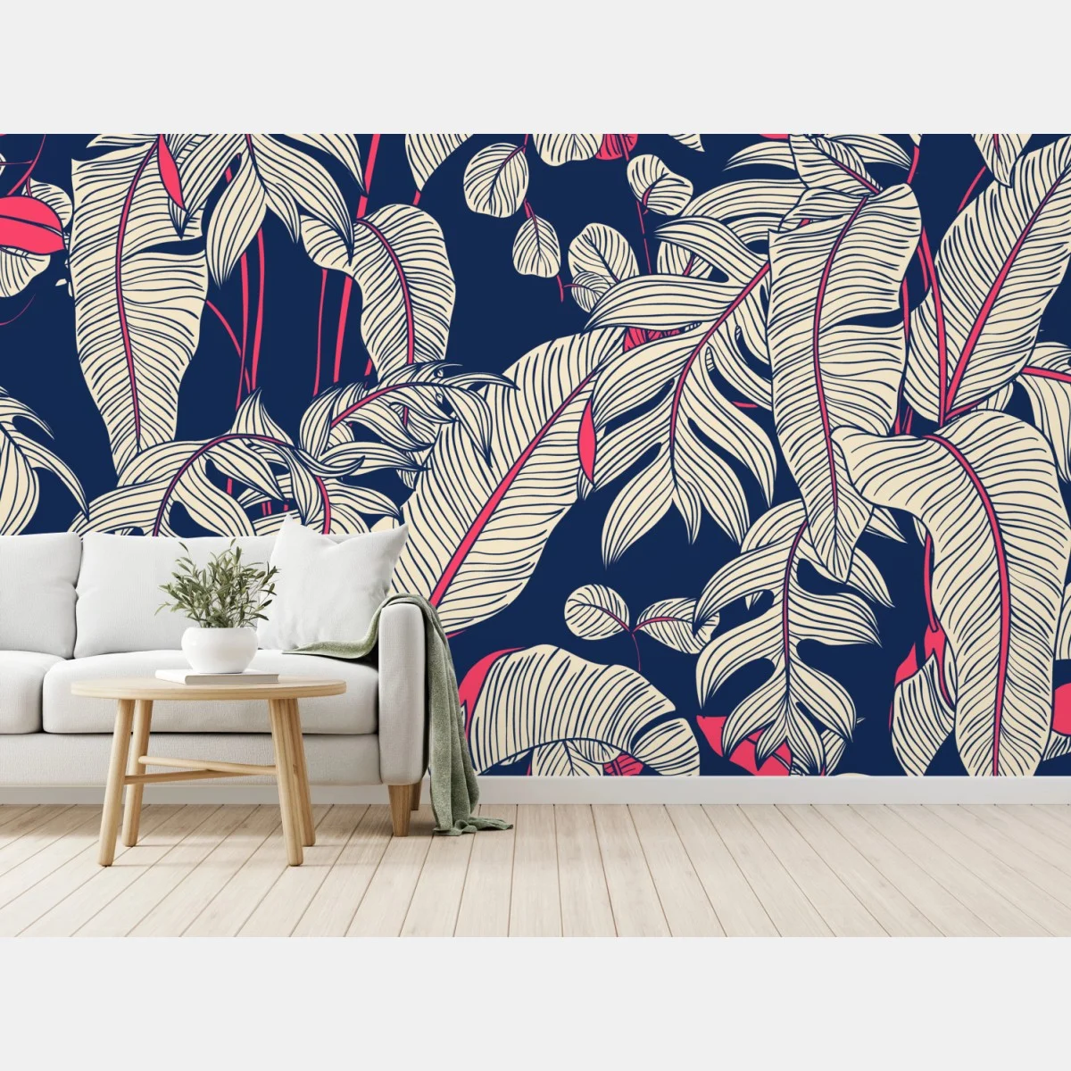 Fotomural motivo tropical estilizado en azul marino y rosa – Pixers® Fotomural motivo tropical estilizado en azul marino y rosa – Pixers®