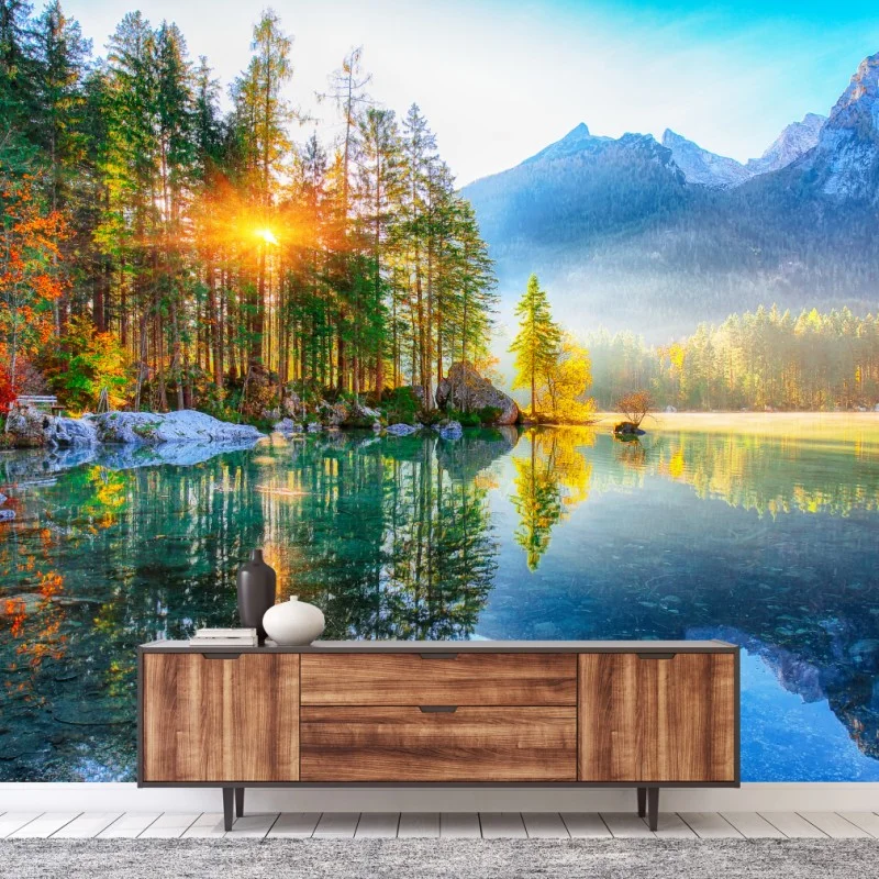 Fotomural amanecer otoñal en Hintersee