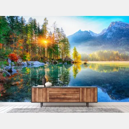 Fotomural amanecer otoñal en Hintersee – Pixers®