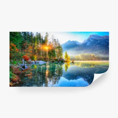 Fotomural amanecer otoñal en Hintersee – Pixers®