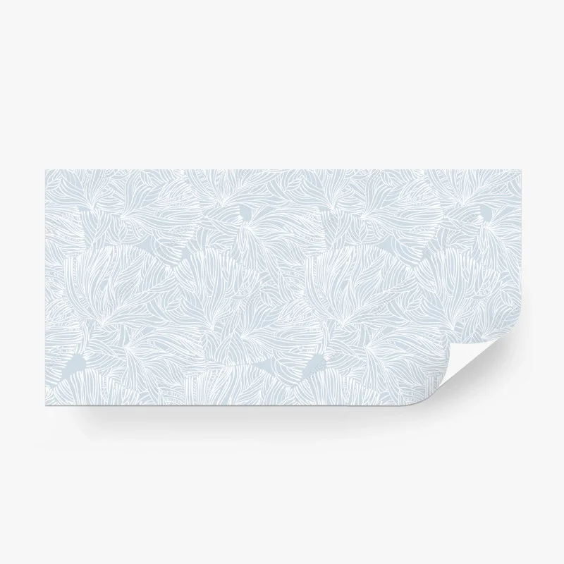 Fotomural patrón botánico en azul claro y blanco