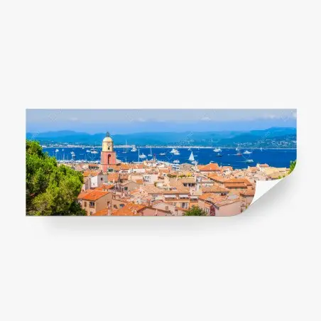 Fotomural panorama mediterráneo de Saint-Tropez – Pixers®