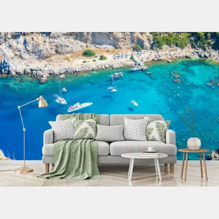 Fotomural bahía turquesa de Anthony Quinn, Rhodes – Pixers®