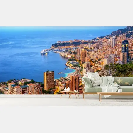 Fotomural atardecer sobre Mónaco y Montecarlo – Pixers®