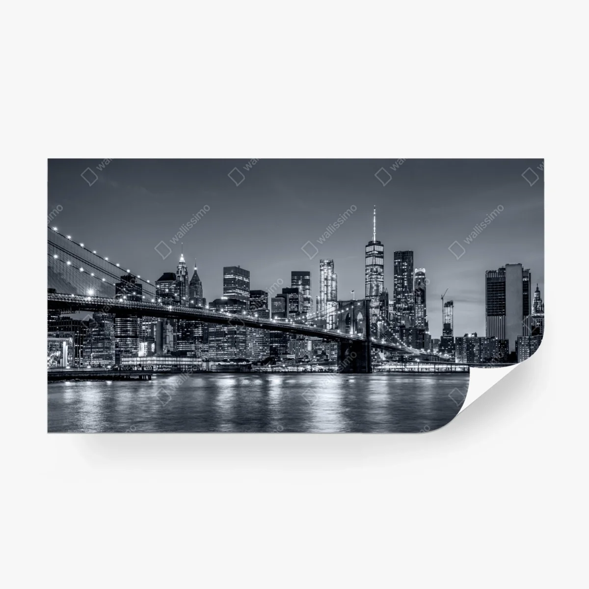 Fotomural panorama nocturno de Nueva York: Manhattan y puente de Brooklyn – Pixers® Fotomural panorama nocturno de Nueva York: Manhattan y puente de Brooklyn – Pixers®