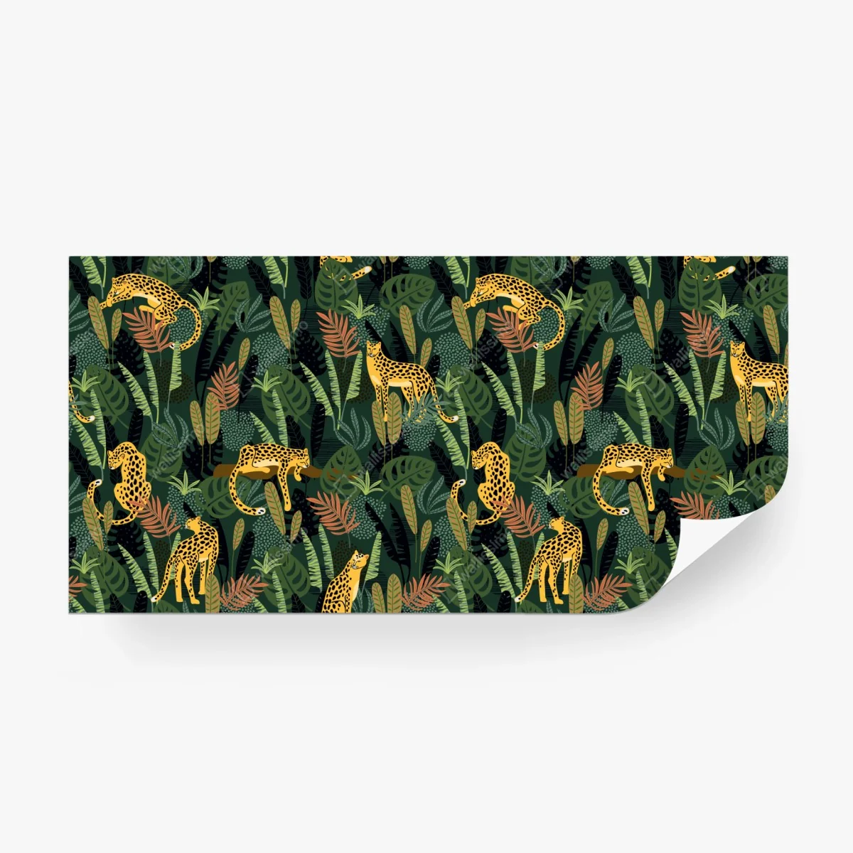 Fotomural patrón selvático de leopardos dorados – Pixers®