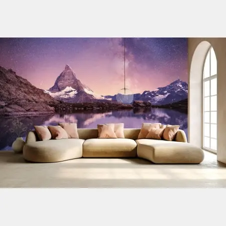 Fotomural reflejo nocturno en Matterhorn – Pixers®