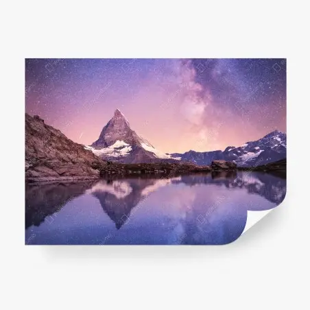 Fotomural reflejo nocturno en Matterhorn – Pixers®