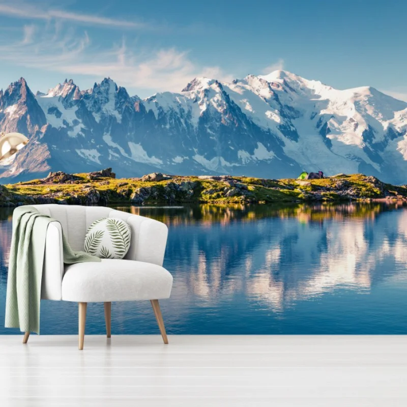 Fotomural amanecer en Lac Blanc y Mont Blanc