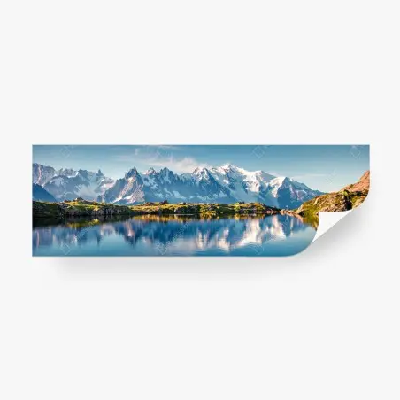 Fotomural amanecer en Lac Blanc y Mont Blanc – Pixers®