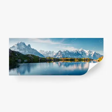 Fotomural panorámica de Lac Blanc con Mont Blanc – Pixers®