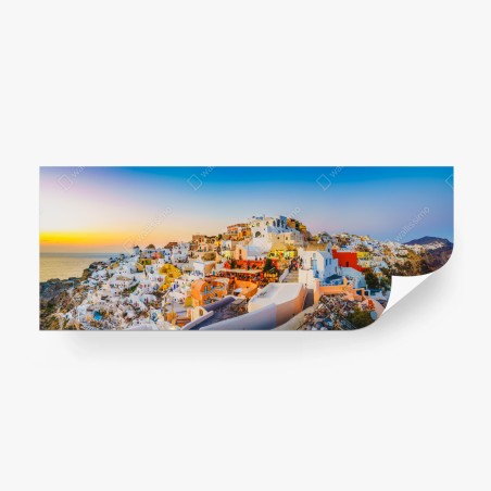 Fotomural panorama de Santorini al atardecer – Pixers®