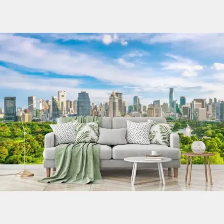 Fotomural vista aérea de Bangkok y Parque Lumpini – Pixers®